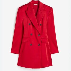 H&M Red Double-Breasted Blazer Dress